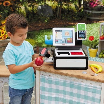 Little Tikes First Self-Checkout Stand Realistic Cash Register 656163EUC 050743656163