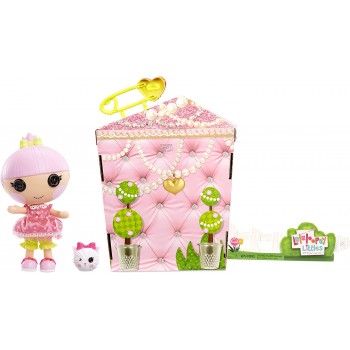 MGA Entertainment Lalaloopsy Littles Doll- Trinket Sparkles And Pet Yarn Ball Kitten, 7 Princess Doll With Pink Outfit And Acces
