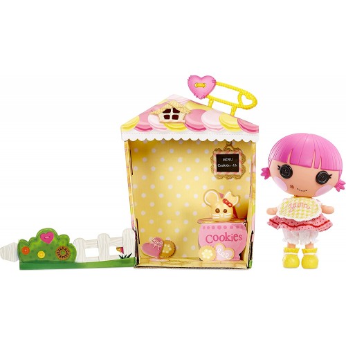 MGA Entertainment Lalaloopsy Littles Doll Sprinkle Spice Cookie And Pet Cookie Mouse, 7 Baker Doll With Pink/Yellow Outfit And A