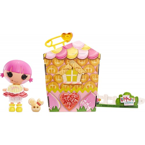 MGA Entertainment Lalaloopsy Littles Doll Sprinkle Spice Cookie And Pet Cookie Mouse, 7 Baker Doll With Pink/Yellow Outfit And A