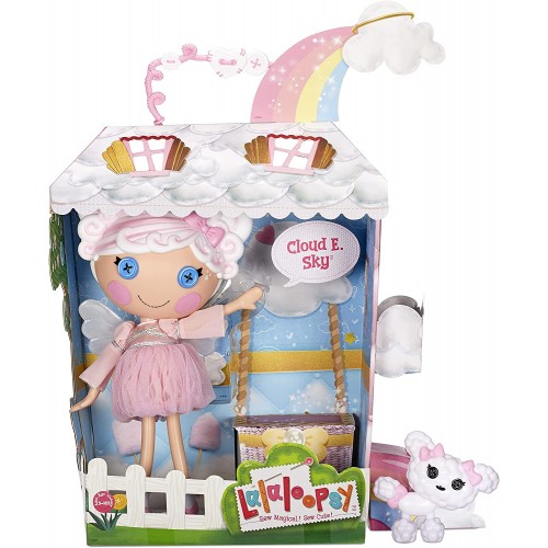 MGA Entertainment Lalaloopsy Doll Cloud E. Sky And Pet Poodle, 13 Angel Doll With White Hair, Halo, Wings, Pink Outfit And Acces