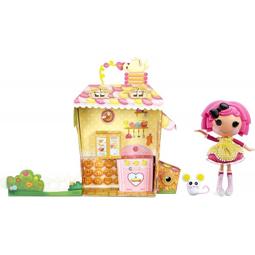MGA Entertainment Lalaloopsy Doll- Crumbs Sugar Cookie Και Pet Mouse, 13 "Κούκλα Αρτοποιίας Με Ροζ Μαλλιά, Ροζ Και Κίτρινο Στολή