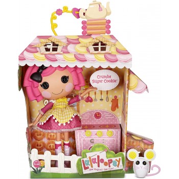 MGA Entertainment Lalaloopsy Doll- Crumbs Sugar Cookie Και Pet Mouse, 13 "Κούκλα Αρτοποιίας Με Ροζ Μαλλιά, Ροζ Και Κίτρινο Στολή