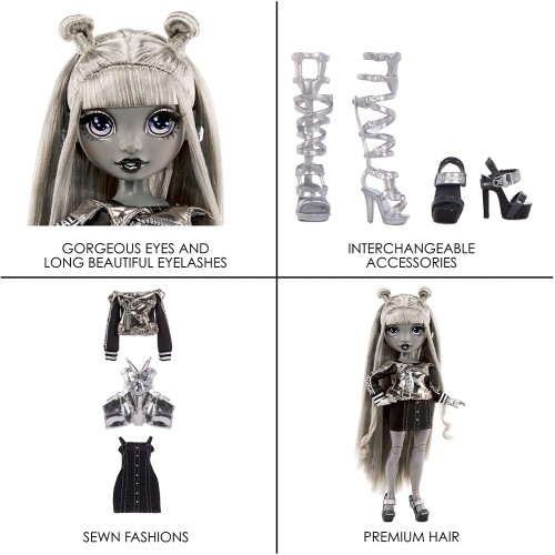 MGA Entertainment Rainbow High Shadow High Series - LUNA MADISON - Greyscale Fashion Doll with Beautiful Hair 583530EUC 03505158