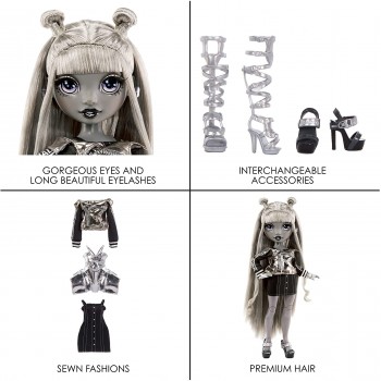 MGA Entertainment Rainbow High Shadow High Series - LUNA MADISON - Greyscale Fashion Doll with Beautiful Hair 583530EUC 03505158
