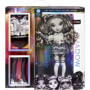 MGA Entertainment Rainbow High Shadow Series 1 Nicole Steel- Grayscale Fashion Doll 583585EUC 035051583585