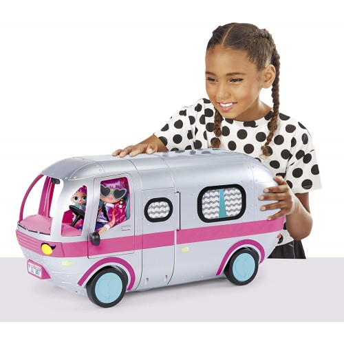 MGA Entertainment LOL Surprise OMG Glamper Fashion Camper Doll Playset With 55+ Surprises, Fully-Furnished With Light Up Pool 57