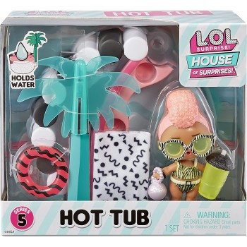 MGA Entertainment LOL Surprise OMG House Of Surprises Hot Tub Playset With Yacht B.B. Collectible Doll And 8 Surprises 580232EUC