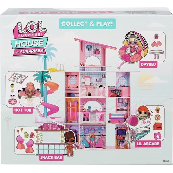 MGA Entertainment LOL Surprise OMG House Of Surprises Lil Arcade Playset With Sk8er Grrrl Collectible Doll And 8 Surprises 58021