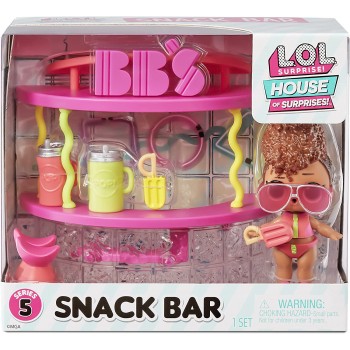MGA Entertainment LOL Surprise OMG House Of Surprises Snack Bar Playset With Rip Tide Collectible Doll And 8 Surprises 580249EUC