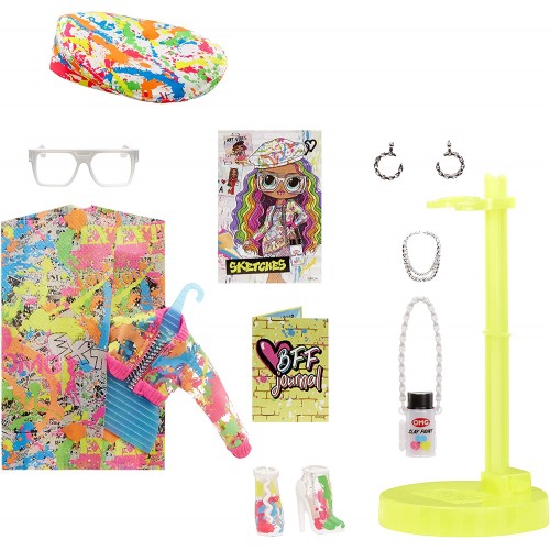 MGA Entertainment LOL Surprise OMG Sketches Fashion Doll With 20 Surprises 581857EUC 035051581857