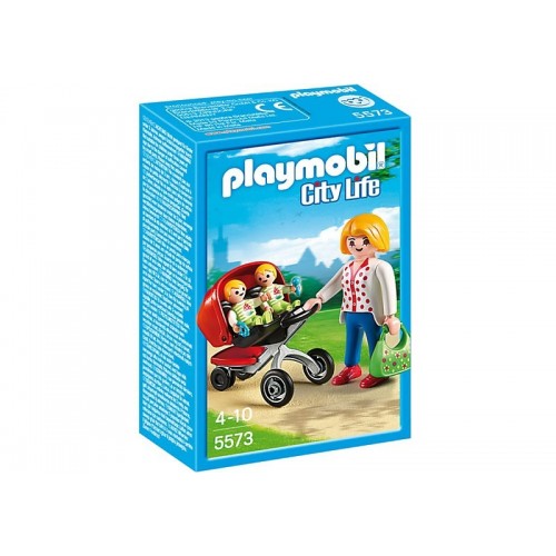 Playmobil Mother With Twin Stroller 5573 4008789055736