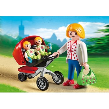 Playmobil Mother With Twin Stroller 5573 4008789055736