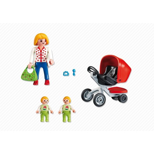 Playmobil Μαμά Με Δίδυμα Και Καροτσάκι 5573 4008789055736