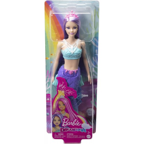 Mattel NEW Barbie Gorgon (Purple Hair) With Blue & Purple Ombre Mermaid Tail and Tiara HGR08 / HGR10 194735055821
