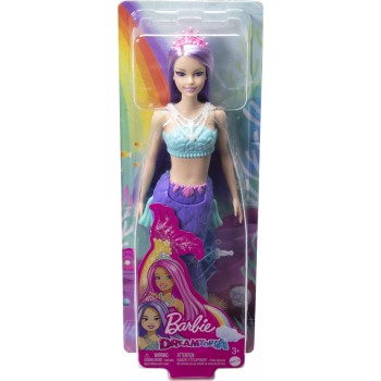 Mattel Νεα Barbie Γοργονα (Purple Hair) With Blue & Purple Ombre Mermaid Tail and Tiara HGR08 / HGR10 194735055821