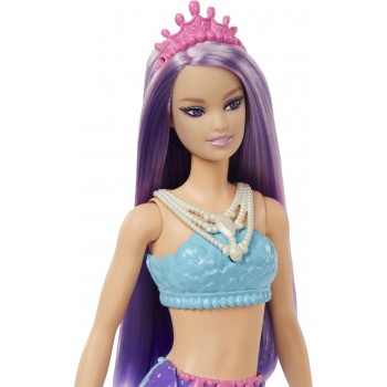 Mattel Νεα Barbie Γοργονα (Purple Hair) With Blue & Purple Ombre Mermaid Tail and Tiara HGR08 / HGR10 194735055821