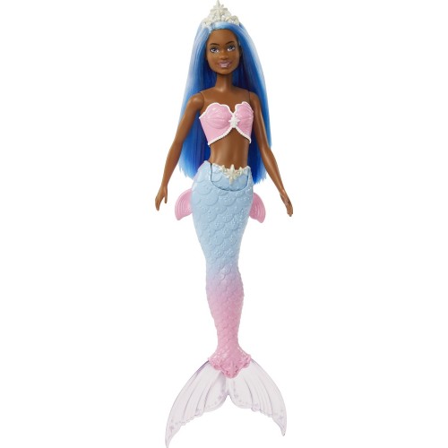 Mattel Νεα Barbie Γοργονα (Blue Hair) With Pink & Blue Ombre Mermaid Tail and Tiara HGR08 / HGR12 194735055814