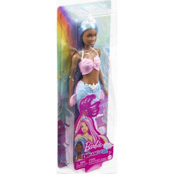 Mattel Νεα Barbie Γοργονα (Blue Hair) With Pink & Blue Ombre Mermaid Tail and Tiara HGR08 / HGR12 194735055814