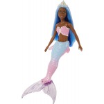 Mattel Νεα Barbie Γοργονα (Blue Hair) With Pink & Blue Ombre Mermaid Tail and Tiara HGR08 / HGR12 194735055814