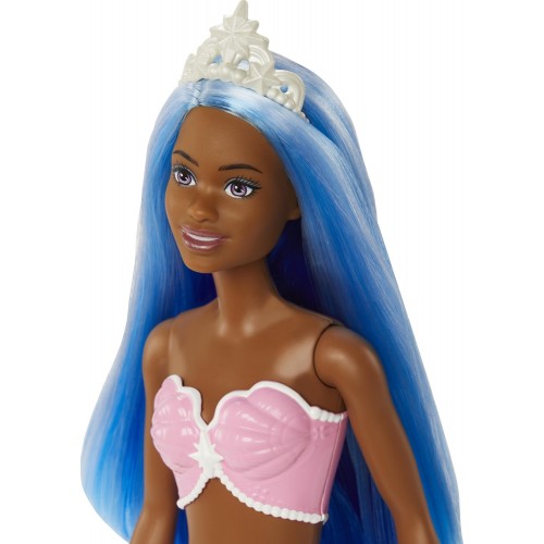 Mattel Νεα Barbie Γοργονα (Blue Hair) With Pink & Blue Ombre Mermaid Tail and Tiara HGR08 / HGR12 194735055814