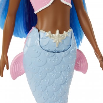 Mattel Νεα Barbie Γοργονα (Blue Hair) With Pink & Blue Ombre Mermaid Tail and Tiara HGR08 / HGR12 194735055814