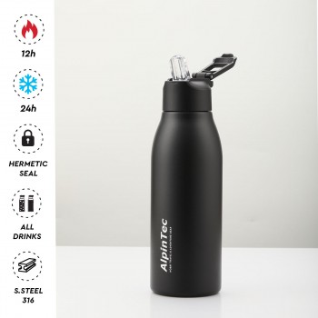 AlpinTec thermos 600Ml Fellow (Black) TH-600BL 4891321282024