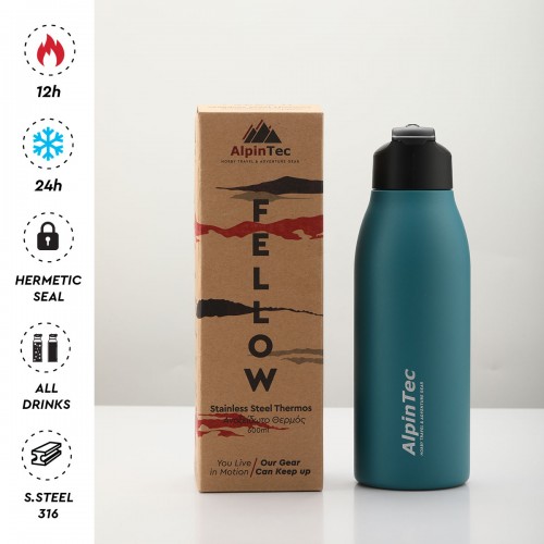 AlpinTec Θερμός 600Ml Fellow (Cyan) TH-600CI 4891321282031