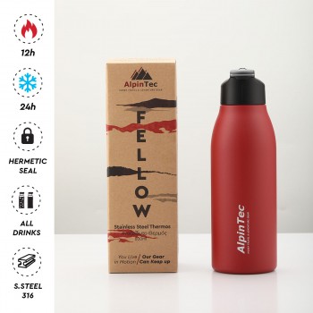 AlpinTec Thermos 600Ml Fellow (Red) TH-600RD 4891321282048