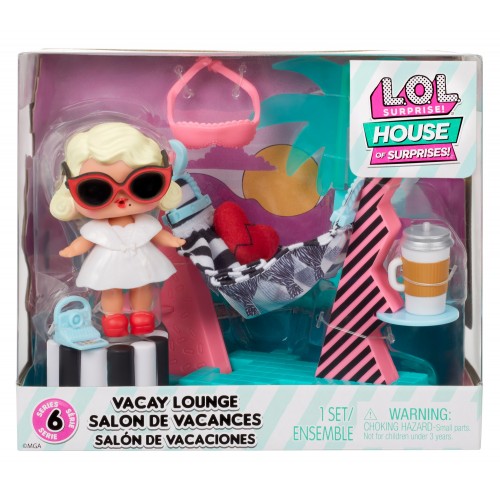 MGA Entertainment L.O.L. Surprise Furniture Playset with Doll - Leading Baby + Vacay Lounge 583790EUC 035051583790
