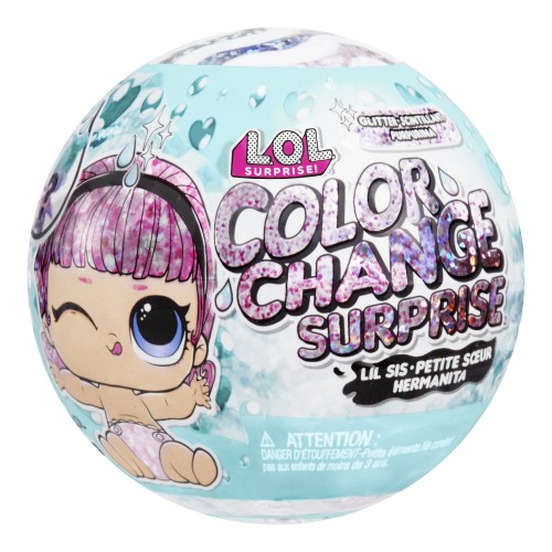 MGA Entertainment L.O.L. Surprise Glitter Color Change Κούκλα Αδερφούλα Lil Sis - 1 τμχ 585305EUC 035051585305