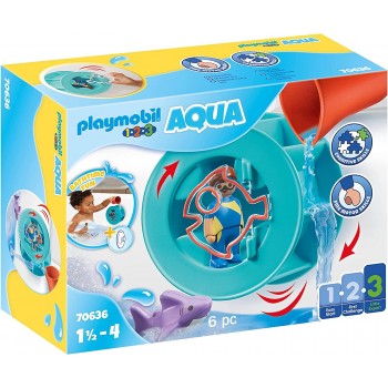 Playmobil 1.2.3 Aqua Water Wheel Νερόμυλος με καρχαριάκι 70636 4008789706362