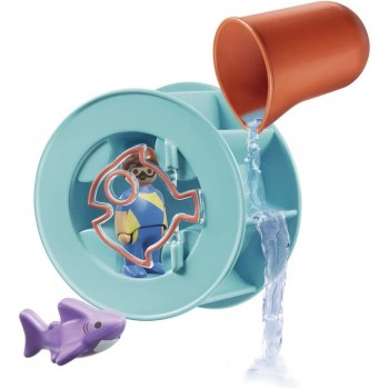 Playmobil 1.2.3 Aqua Water Wheel With Baby Shark 70636 4008789706362
