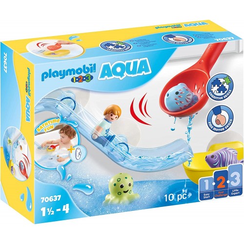 Playmobil 1.2.3 Aqua Water Slide Παίζοντας Με Τα Ζωάκια Της Θάλασσας 70637 4008789706379