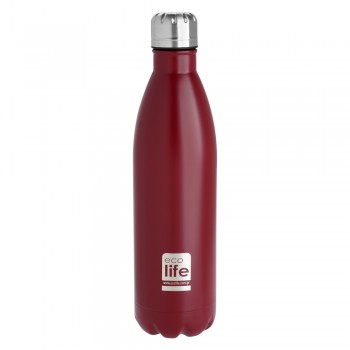 eco life Red Thermos (matte) 750ml Επαναχρησιμοποιούμενο θερμός με διπλά τοιχώματα, για κρύα & ζεστά ροφήματα 33-BO-3004 5208009