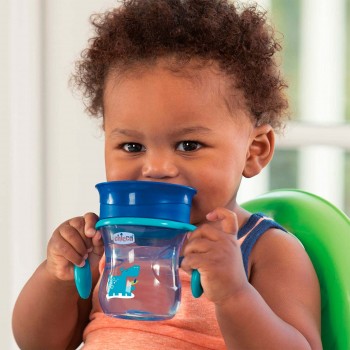 Chicco Perfect Cup First Glass Κύπελλο με Λαβές 200 Ml,  12+ Months - Μπλε F04-06951-20-01 8058664070060