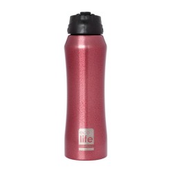eco life Μεταλλικό Θερμός Μπορντώ 550ml Eσωτερικό καλαμάκι 33-ΒΟ-3021 5208009001812