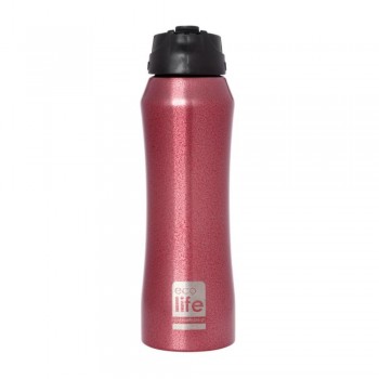 eco life Μεταλλικό Θερμός Μπορντώ 550ml Eσωτερικό καλαμάκι 33-ΒΟ-3021 5208009001812
