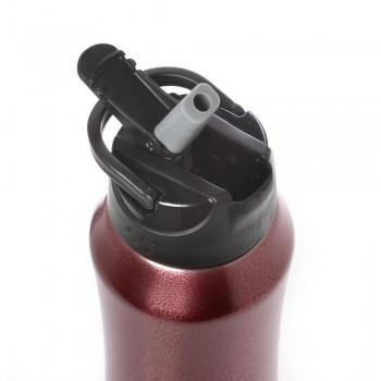 eco life Μεταλλικό Θερμός Μπορντώ 550ml Eσωτερικό καλαμάκι 33-ΒΟ-3021 5208009001812