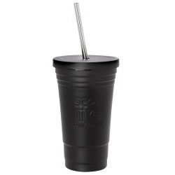 eco life Black Coffee thermos cup 480ml | Ανοξείδωτο καλαμάκι - Μαύρο 33-BO-4000 5208009001652