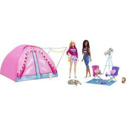 Mattel Barbie It Takes Two Camping Playset With Tent, 2 Dolls And 20 Pie HGC18 194735048069