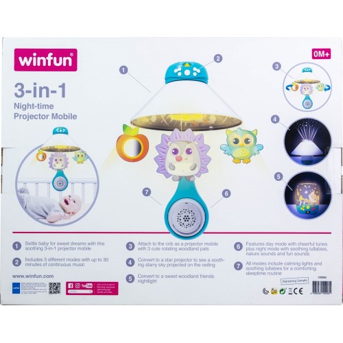 WinFun Melodic Rotator - 3 In 1 Night Time Projector Mobile 720005-Nl 403273 5204275032734
