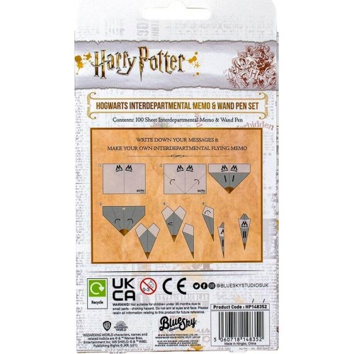 Blue Sky Studios Harry Potter Interdepartmental Memo And Wand Pen Set – Hogwarts Shield HP148352 5060718148352