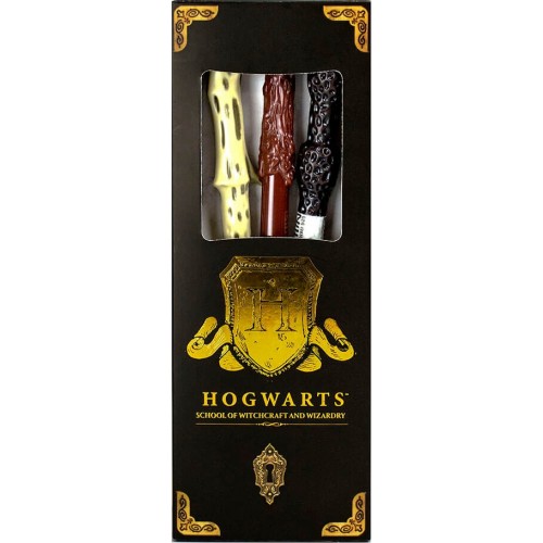Blue Sky Studios Harry Potter Triple Wand Pack – Hogwarts Shield Σετ 3 Στυλό Ραβδιά HP148314 5060718148314