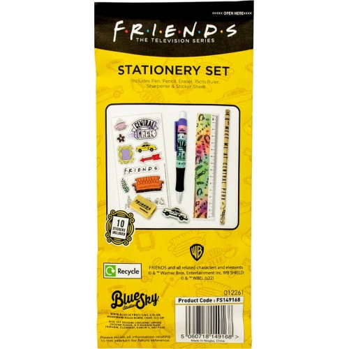 Blue Sky Studios Friends Stationery Paper Pouch – Tie Dye Παιδικό Σετ Γραφικής Ύλης με Μολύβι/Γόμα/Ξύστρα FS149168 5060718149168
