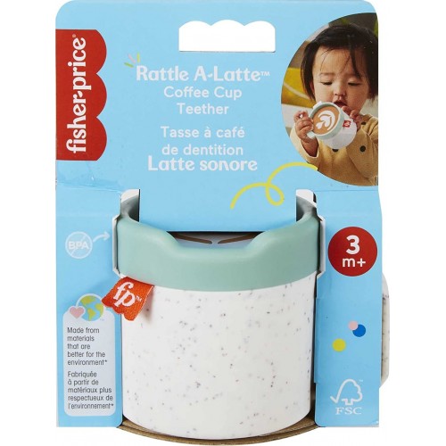 Mattel Rattle A-Latte Coffee Cup Teether Activity Toy For Babies 3 Month HGB86 194735047758