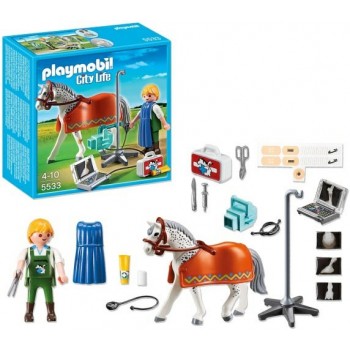 Playmobil Φορητή Συσκευή Ακτινογραφιών Και Κτηνίατρος 5533 4008789055330