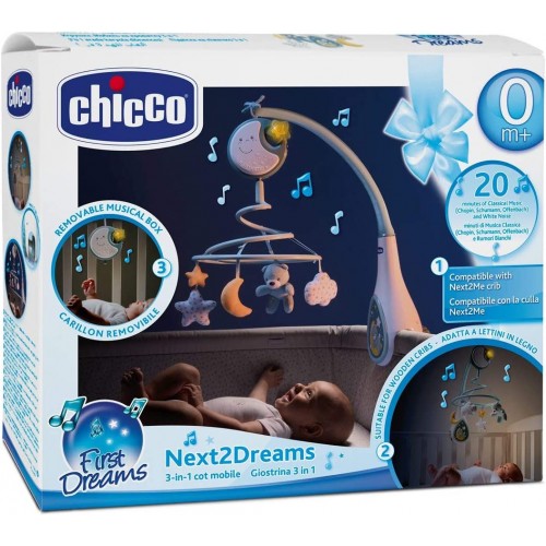 Chicco Next2Dream Mobile Μουσικό Περιστρεφόμενο Παιχνίδι 3 σε 1 - Σιελ Y01-07627-20 8058664089772