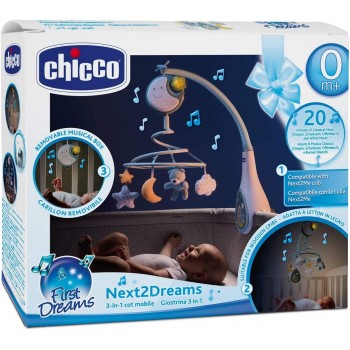 Chicco Next2Dreams Baby Mobile with Music Box for Cot and Bed - 3 in 1 Baby Ciel Y01-07627-20 8058664089772