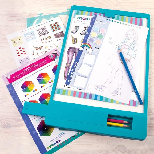 Make It Real Fashion Design Mega Set With Light Table. Kids Fashion Design Kit Includes Light Table 3502 695929035020